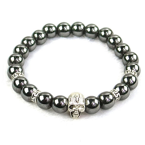 Hematite Crystal Skull Bracelet